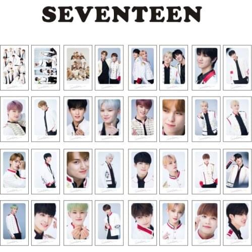 KPOP SEVENTEEN Lomo Cards Photo Cards Lomo 32pcs Small Cards With Clips And Rope New Kpop K-pop Displaying wholesale