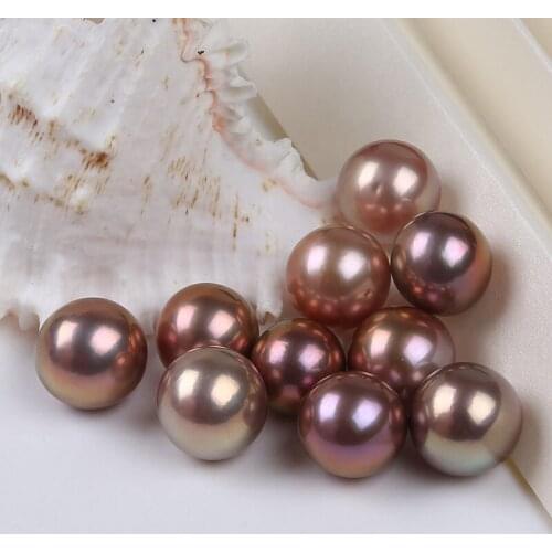 12-13mm AA Grade Natural Freshwater Metal Color Round Loose Pearls No Holes