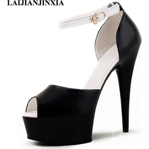 LAIJIANJINXIA New Sexy Spring Womens 15cm Ultra High Heels Pole Dance Shoes Wedding Party Platform Sandals Dancing Shoes