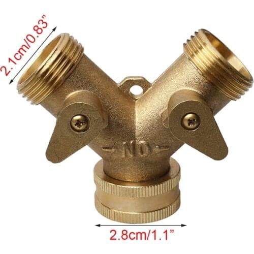 Brass Manifold 3/4" Tap Splitter Brass Manifold Double-Way Y Water Separator H58C
