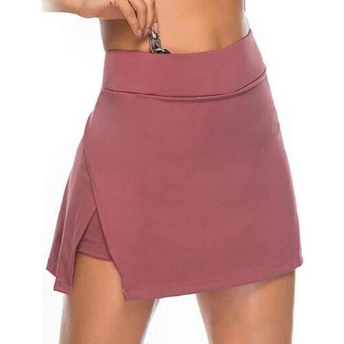 Summer Sexy Women High Waist Irregular Slitting Hem Fake Two Piece Solid Color Sports Shorts Skirts vetment femme шорты женский