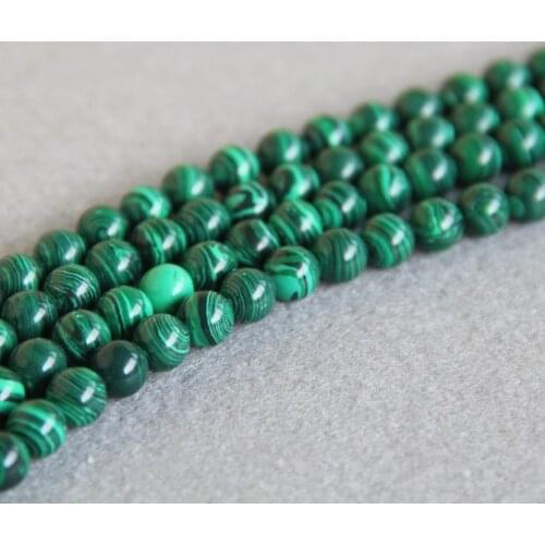 Min Order1) 8mm Wholesale Green Natural Azurite Stone Malachite DIY Beads For Necklace Bracelet 15inch Jewelry Making Design