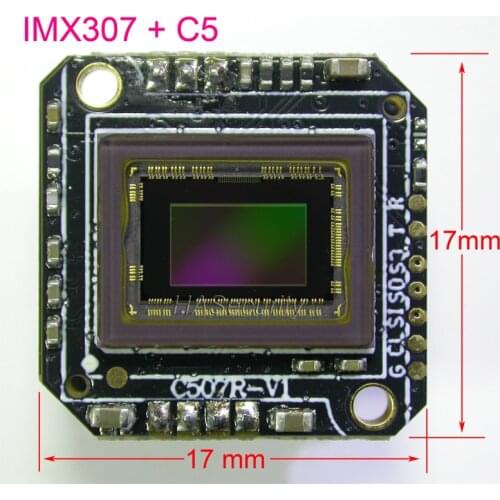 Mini 17x17mm AHD-H (1080P) 1/2.8" Sony STARVIS IMX307 CMOS sensor + C5 DSP CCTV camera PCB board module (optional parts)