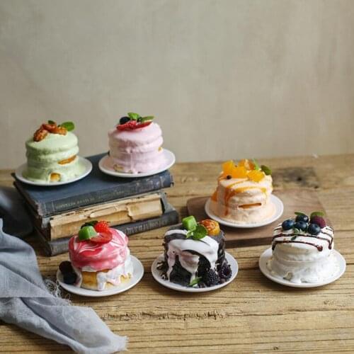 PU Soft Artificial Soft Fruit Cake With Cream Simulation Model Wedding Decoration Craft Toy Stress Relief Toy Squeeze Toys