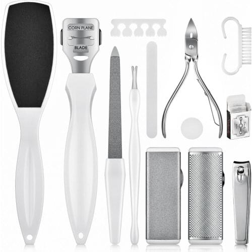 22 in 1 Professional Foot Care Kit Pedicure Tools Set Stainless Steel Foot Rasp Foot Dead Skin Remover Clean Toenail Care Kit