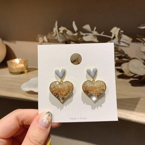 2020 New Fahion Womens Earrings Sweet Fine Delicate Heart Earrings for Women Bijoux Korean Girl Party Jewelry Gifts Wholesale