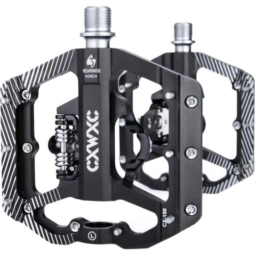 CXWXC Mountain Bike Pedals Dual Sided Platform Sealed Bearing SPD Non-Slip Bicycle Clipless Pedals for BMX MTB