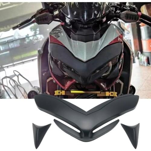 Motorcycle Carbon Front Winglet For kawasaki z900 Z900 2017-2020 Headlight Windscreen Center Cowl Panel Fairing Accessories