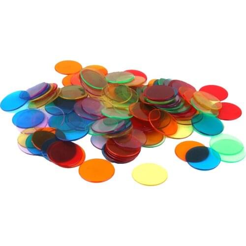 120pcs Plastic Bingo Chips Markers for Bingo Game Cards - 30mm - 6 Colors