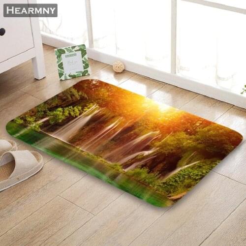 Custom Nature Doormat Floor/Bath/Kitchen/Beach Mat Flannel Sponge Fabric 3D Printed Shaggy Decoration For Bedroom