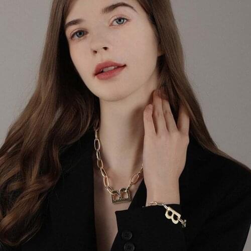 QUEEN ELISA Hip Hop Letter B Bracelet for Women Men Initial Gold Alphabet Bracelet Bangles 2021 Punk Thick Chain Bracelet