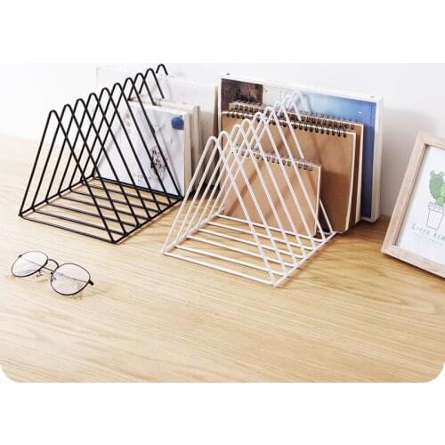 Nordic Home And Office Desktop Metal Wrought Iron Bookend Storage Shelf Book Stand Book Holder Storage Book Organizer Kids Gift
