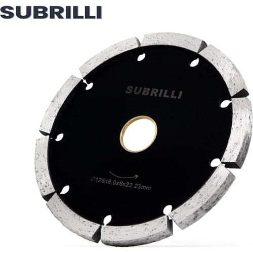 SUBRILLI 5 Inch 125mm Diamond Tuck Point Blade Concrete Wall Tuck Pointing Grinding Tool 8mm Thickness Segment 22.23mm