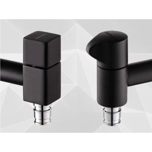 Wall Mounted Lengthen Washing Machine Tap Mop Pool Tap Black Color Garden Outdoor Water Modern Kitchen Bathroom Faucet