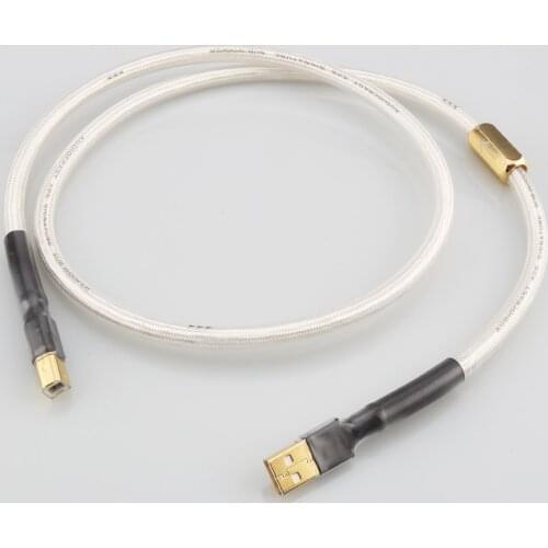 High Quality Audiocrast A26 Silver plated QED Hifi usb Cable High Quality 6N OCC Type A-B DAC Data USB Cable