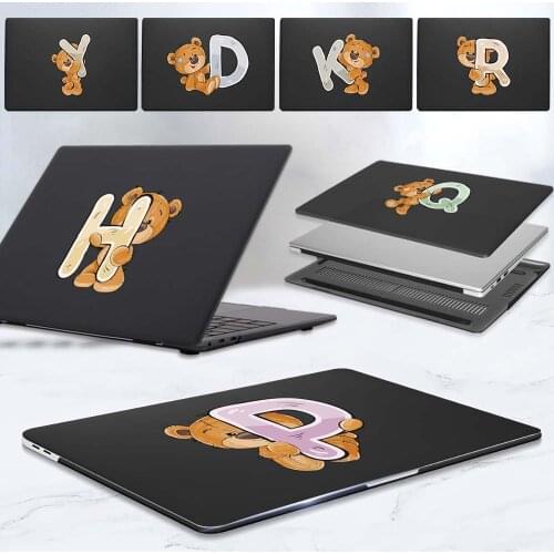 For Huawei MateBook 13 /14 /D14 /D15 /X 2020 /X Pro 13.9 /pro 16.1/Honor MagicBook 14/15 Bear Letter Pattern Hard Laptop Case