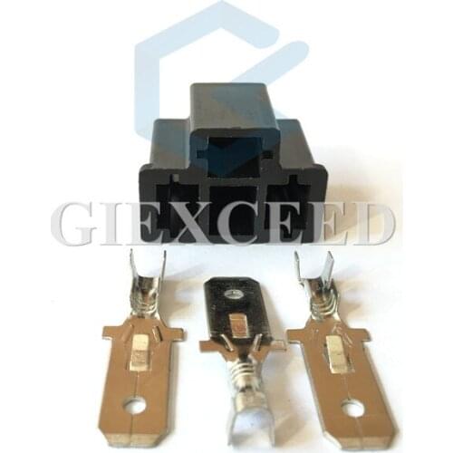 2 Sets PA66 Motorcycle H4 3 Pin Unsealed Cable Wire Connector Electrical Connector Automotive Plug Lamp Holder Socket