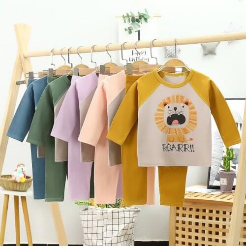 Baby Kids Pajamas Sets Cotton Boys Sleepwear Suit Autumn Girls Pajamas Long Sleeve Pijamas Tops Pants 2pcs Children Clothing