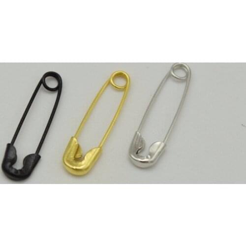 2000 Pcs Three Color Silver Black Gold Mini Nickel colors Safety Pins 4/5'' Length (18mm) Wholesales for Garment Hang Tag