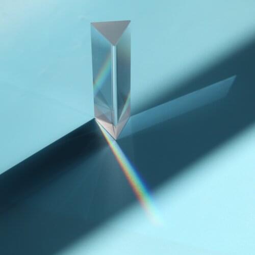 30x30x60mm Triangular Rainbow Prism BK7 Optical Prisms Glass Physics Teaching Refracted Light Spectrum Rainbow Children Students