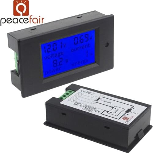4 in 1 DC 6.5-100V/100A Voltage Current Power Energy Meter Digital Voltmeter Ammeter with Blue Backlight Free Shipping 10000811