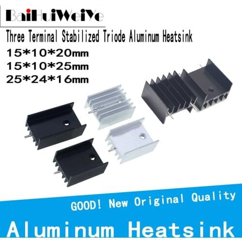 5PCS/LOT Aluminum Heatsink Radiator Heat Sink Cooling For Electronic Chip IC Heat Sink Transistor Radiator TO220 WITH 1PIN 2PIN
