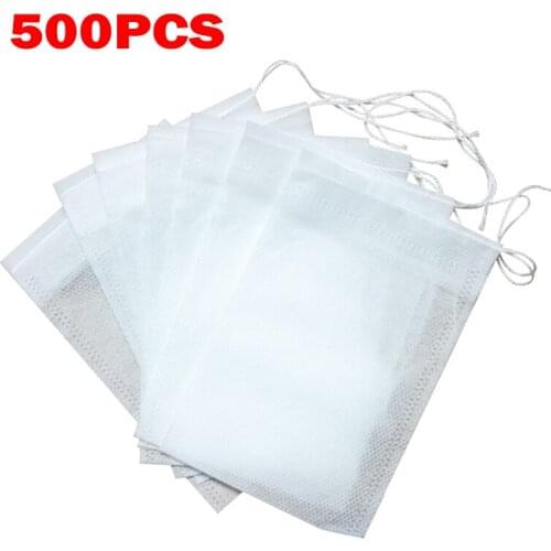 500PCS Disposable Tea Bags Infuser With String Heal Seal Empty Scented Tea Bags Filter Paper Seasoning Bag for Herb Loose Tea