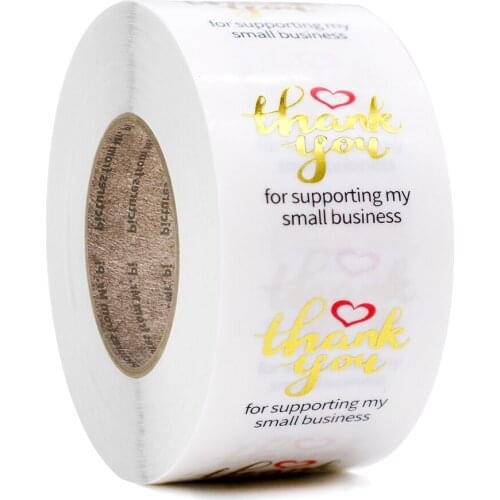 500pcs Transparent Labels Thank You for Supporting Business Stickers Seal Labels for Kids Toy Shop Package Decoration Sticker