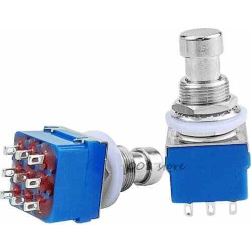 9-pin 3PDT Guitar Effects Pedal Box Stomp Foot Metal Switch True Bypass Hot Selling blue