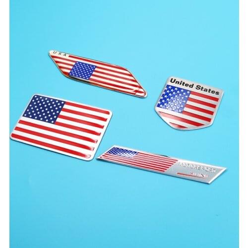 Car Sticker Aluminum Decal American US Flag Emblem Badge Car Body United States USA Decoration Decals
