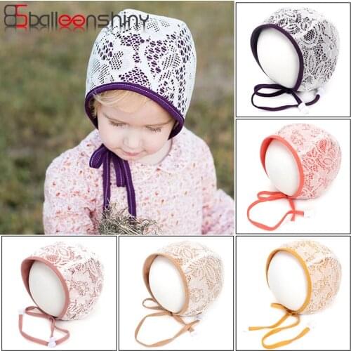 BalleenShiny Baby Hat Cute Creative Cotton Ear Protection Cap Warm Hat Lace Palace Style Princess Cap Autumn Winter Windproof