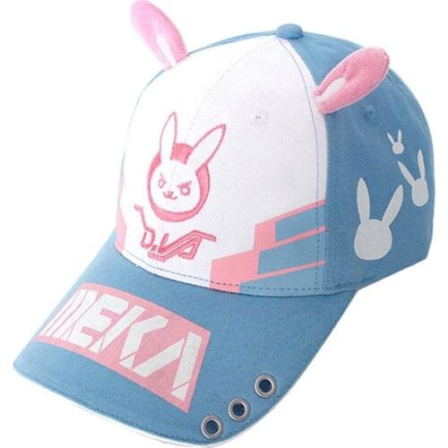 Hot Game DVA Hana Song Cos Hat Cute Rabbit Embroidery Baseball Cap