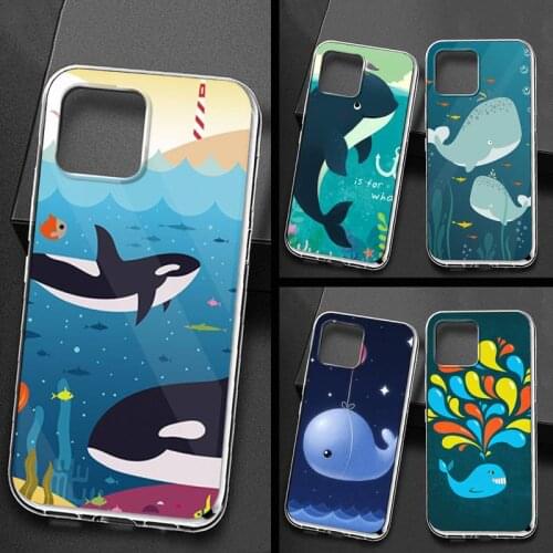 Cartoon whale Phone Case for iPhone 11 12 pro XS MAX Mini 8 7 6 6S Plus X 5S SE 2020 XR