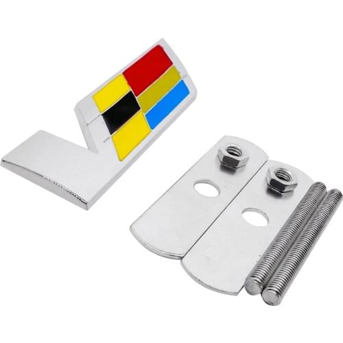 Emblem For Cadillac SRX CTS ATS XT5 BLS DTS XLR Escalade Seville Eldorado Deville Tiburon V Logo Grilles Sticker Car Accessories