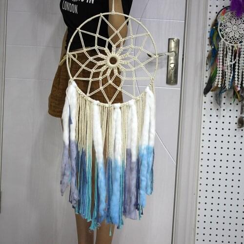 Nordic Style Tapestry Hand Knitting Cotton And Linen Long Tassel Sofa Background Wall Hanging Show Window Indian Decoration