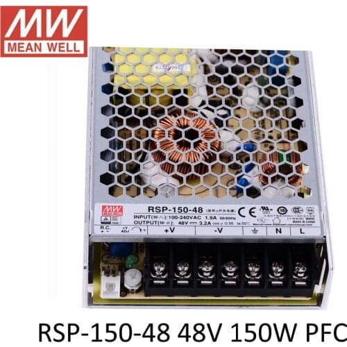 48V 3.2A 150W PFC function Original MEAN WELL Switching Power Supply RSP-150-48 Meanwell 85-264VAC to 48V DC power supply UL CE