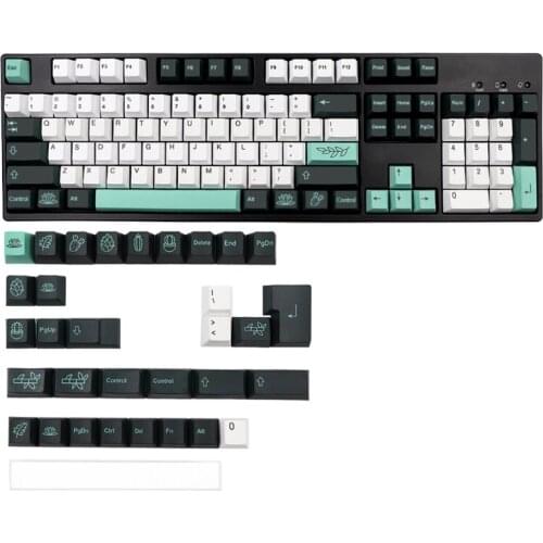 J60A 137 Keys/set Cherry Profile Botanical Keycap PBT Dye Sublimation Key For Mechanical Keyboard With iso Enter