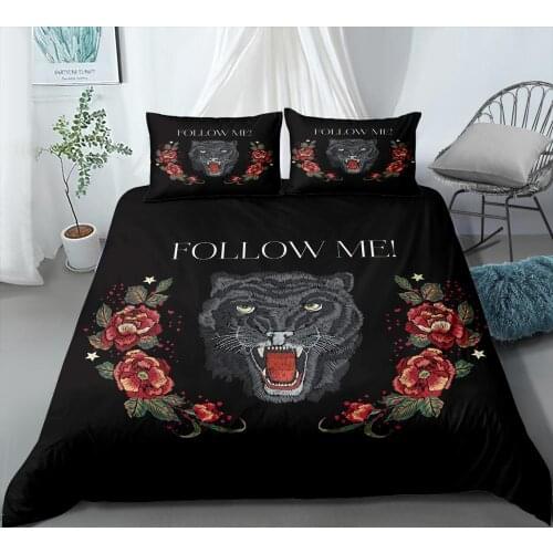 Solstice Home Textile Boys Kid Adult Bedding Sets Ferocious animals Duvet Cover Pillowcase Flat Bed Sheet King Queen Twin