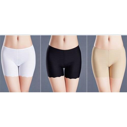 Summer Seamless Women Safety Shorts Pants Thread Mid Waist Panties Anti-Emptied Boyshorts Pants Girls Slimming Underwear