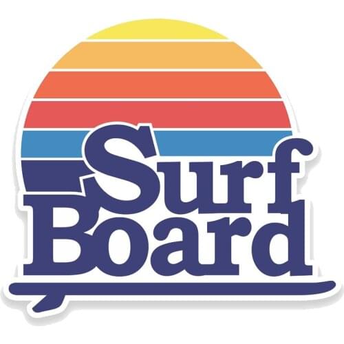 Hot Sell Fashion Retro Surf Board Car Sticker Window Decoration High Quality Vinyl Anti-UV PVC 15.2cm X 16.9cm