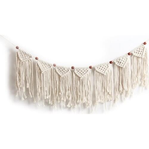 Best Wall Hanging Macrame Curtain Fringe Banner Bohemian Wall Decor Woven Tapestry Home Decoration for Wedding Bedroom