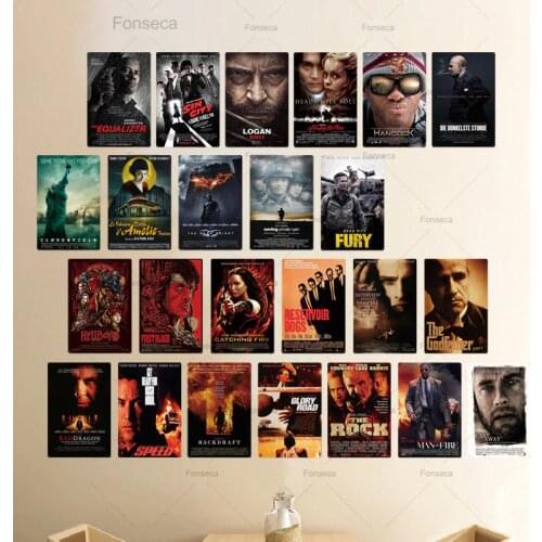 Movie Metal Posters Plaque Metal Vintage Film Metal Sign Tin Signs Wall Decor for Man Cave Bar Pub Club