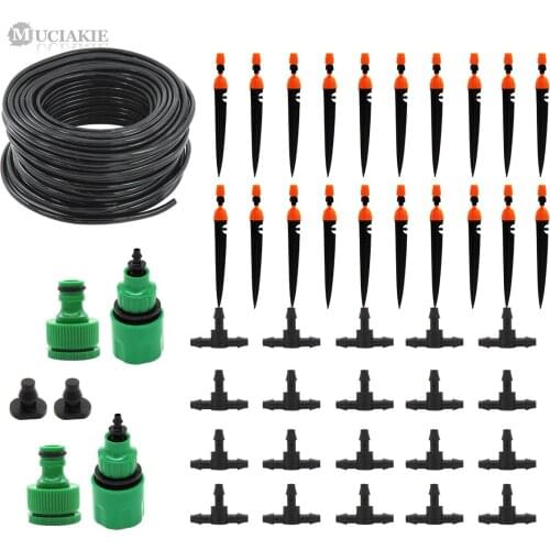 MUCIAKIE 20M Micro Drip Irrigation Garden Watering System Adjustable Automatic Kits Spray Cooling Potted Lawn Yard Tap Connecter
