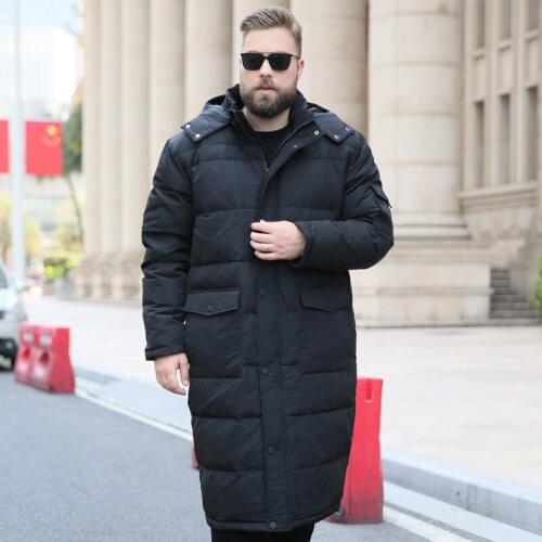2018 New Mens Large size Stand collar Hooded jacket Winter Mens Long Knees Loose Xasual coat More size XL-7XL 8XL 9XL 10XL