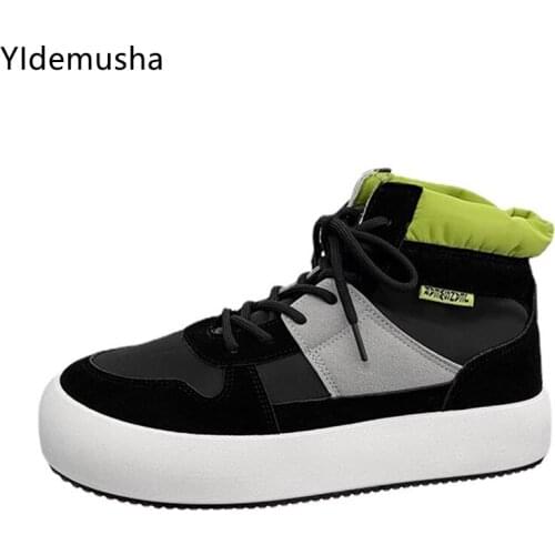 Men Spring Autumn Lace-up Ankle Boots High Sole Shoes Outdoor Hiking Boots Hip-hop Sport Sneakers Winter Men Trekking Trainers