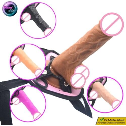 Strapon 17cm PVC Dildo Penis Female Masturbator Vagina Pussy Gay Prostate Anus Masturbation Sex Toys for Women Men Bandage Pants