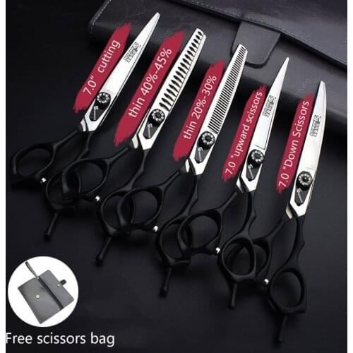 Pet scissors set cat and dog trimming shears 7 inch flat cut open knot thinning scissors dog grooming shears