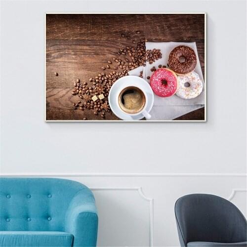 New Nordic Style Restaurant Artwork Donuts Food Posters and Prints Picture Wall Art Canvas Paintings forKitchen Decoration