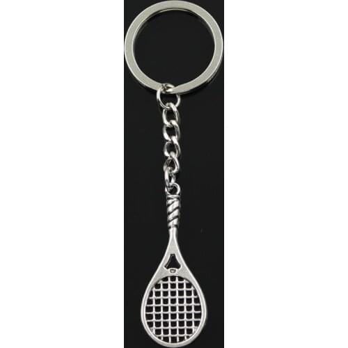 New Fashion Keychain 48x19mm Tennis Racket Pendants DIY Men Jewelry Car Key Chain Ring Holder Souvenir For Gift