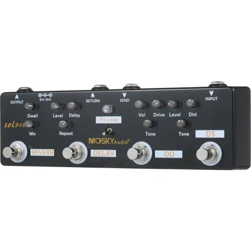 MOSKY Audio SOL918 5-in-1 Multi Effect Pedal Combined Effect Guitar Pedal True Bypass Multi-in-one Combined Guitar Accessories